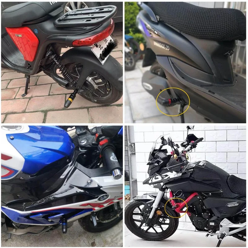1pair 8mm Motorcycle Anti Falling Rod Scooter Motorbike CNC Aluminum Engine Shatter Crash Frame Slider Protector Stick Bar