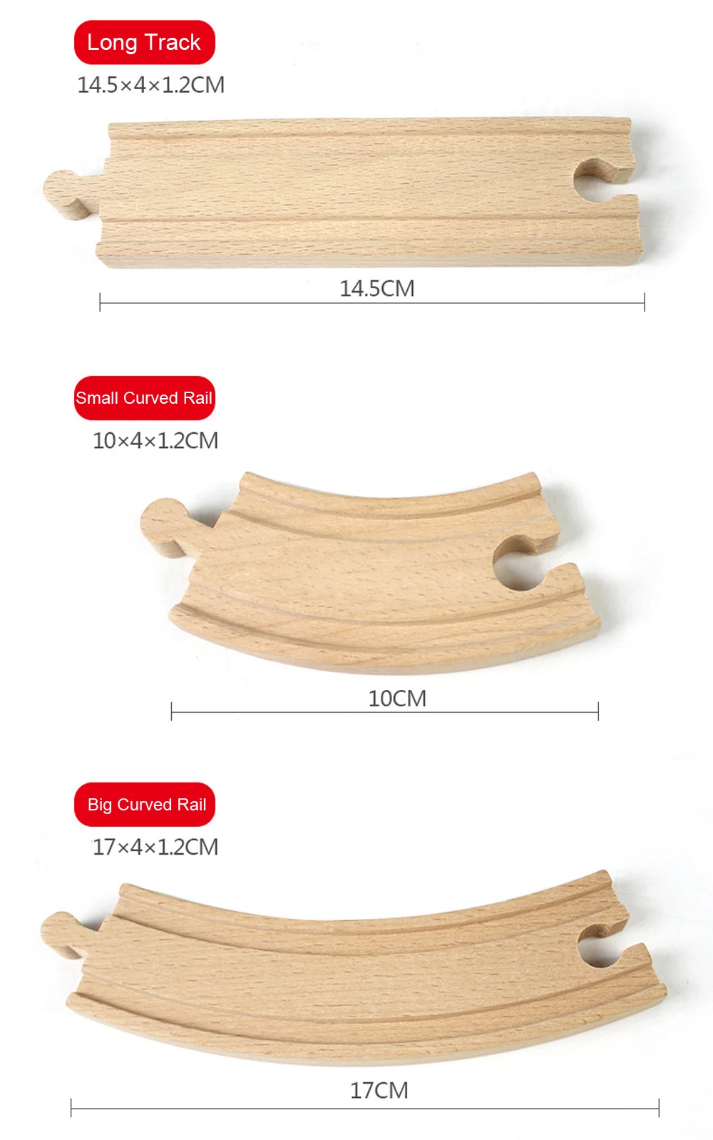 All Kinds Wooden Train Track Accessories Beech Wooden Railway Track Fit for All Brand Train Toys for Children Educational