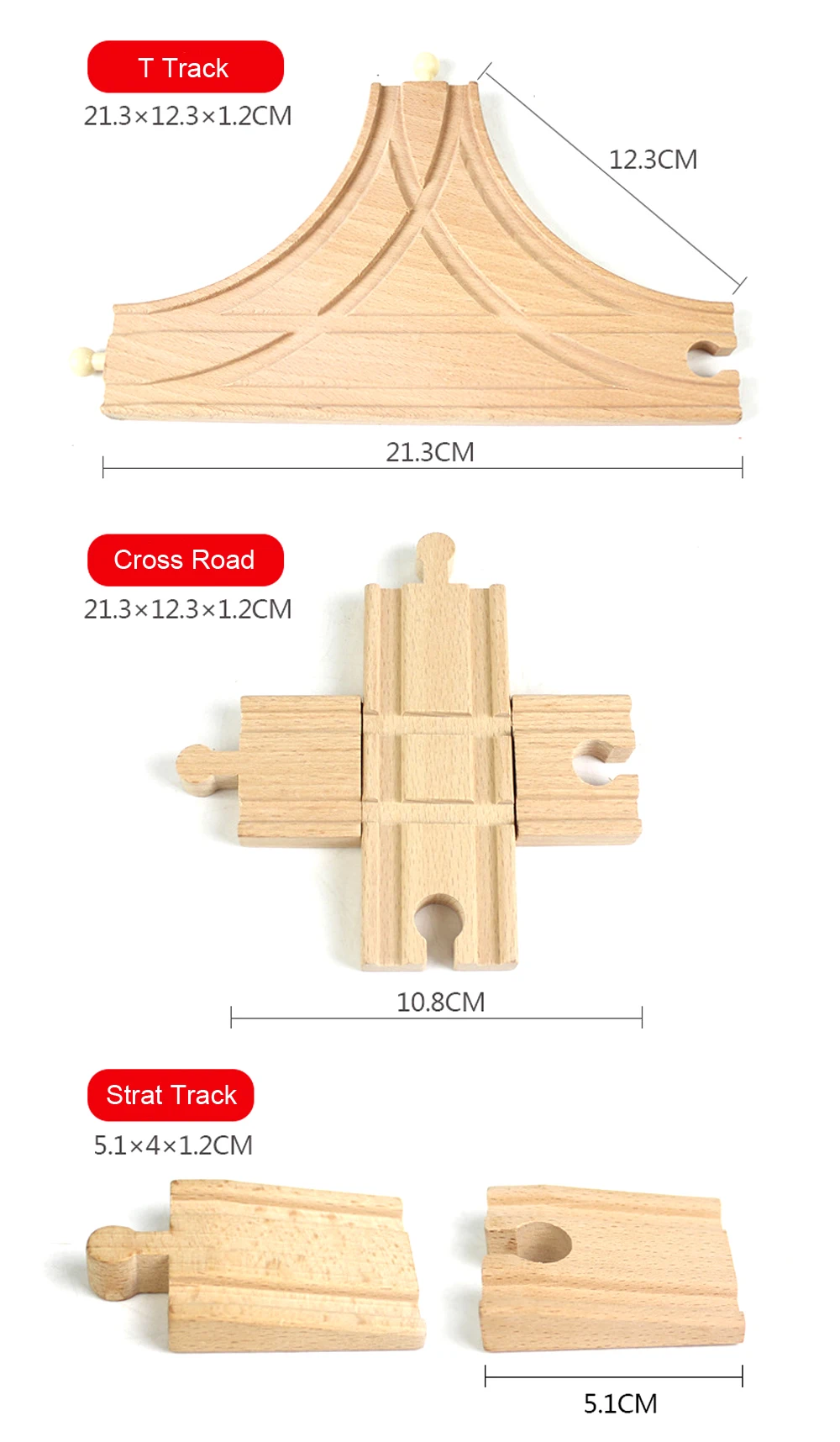 All Kinds Wooden Train Track Accessories Beech Wooden Railway Track Fit for All Brand Train Toys for Children Educational