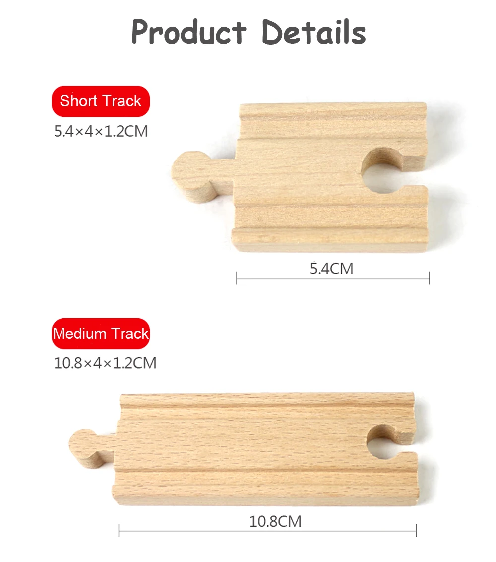 All Kinds Wooden Train Track Accessories Beech Wooden Railway Track Fit for All Brand Train Toys for Children Educational