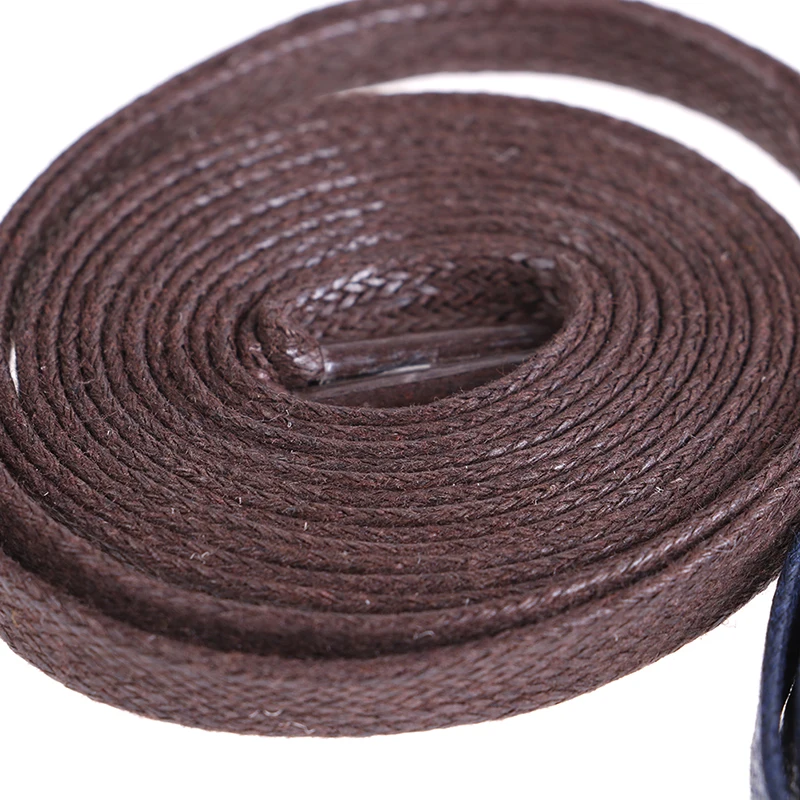 1Pair Waxed Flat Shoelaces Leather Waterproof Casual Shoes Laces Unisex Boots Shoelace Length 60 80 100 120 140 160 180CM P3