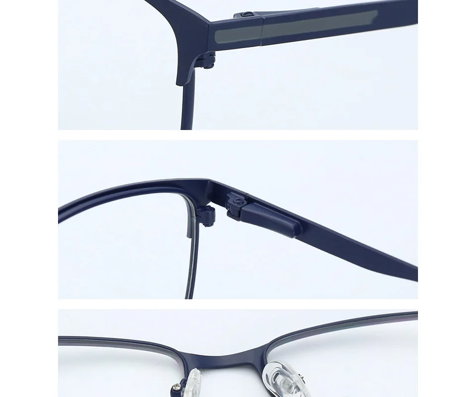 ZENOTTIC Alloy Prescription Glasses Men Square Anti Blue Light Progressive Eyeglasses High Quality Myopia Photochromic Eyewear
