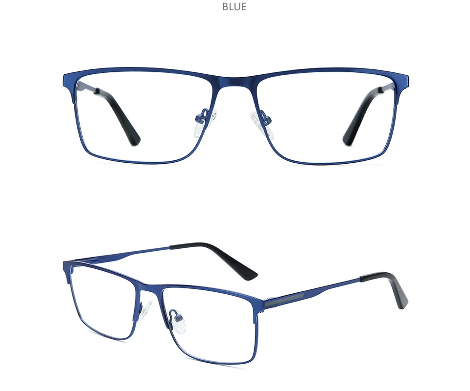 ZENOTTIC Alloy Prescription Glasses Men Square Anti Blue Light Progressive Eyeglasses High Quality Myopia Photochromic Eyewear