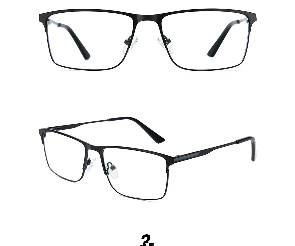 ZENOTTIC Alloy Prescription Glasses Men Square Anti Blue Light Progressive Eyeglasses High Quality Myopia Photochromic Eyewear