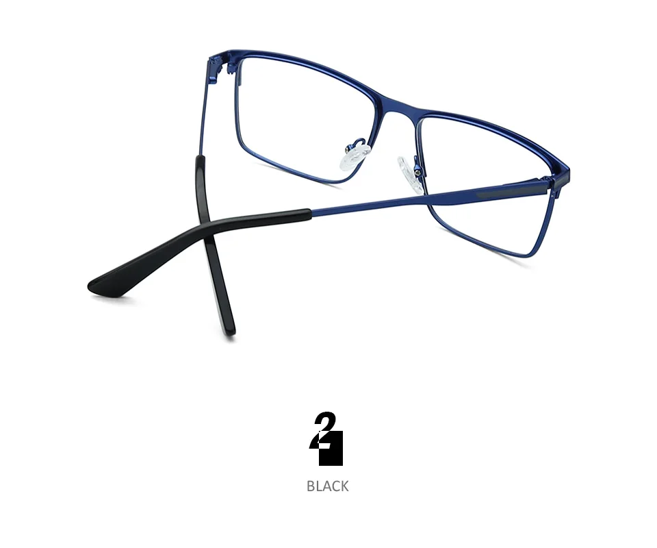 ZENOTTIC Alloy Prescription Glasses Men Square Anti Blue Light Progressive Eyeglasses High Quality Myopia Photochromic Eyewear