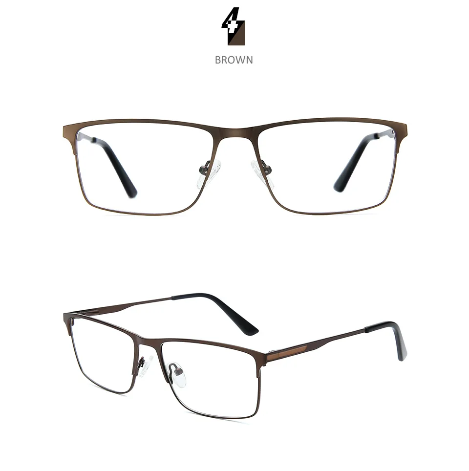 ZENOTTIC Alloy Prescription Glasses Men Square Anti Blue Light Progressive Eyeglasses High Quality Myopia Photochromic Eyewear
