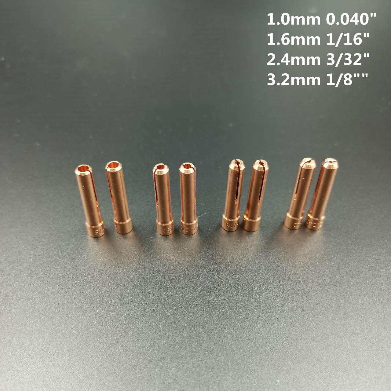 10N24S 2.4mm 1.0mm,1.6mm,3.2mm TIG Short Collet Tips For WP17 18 26 TIG Welding Torch Series 8pcs