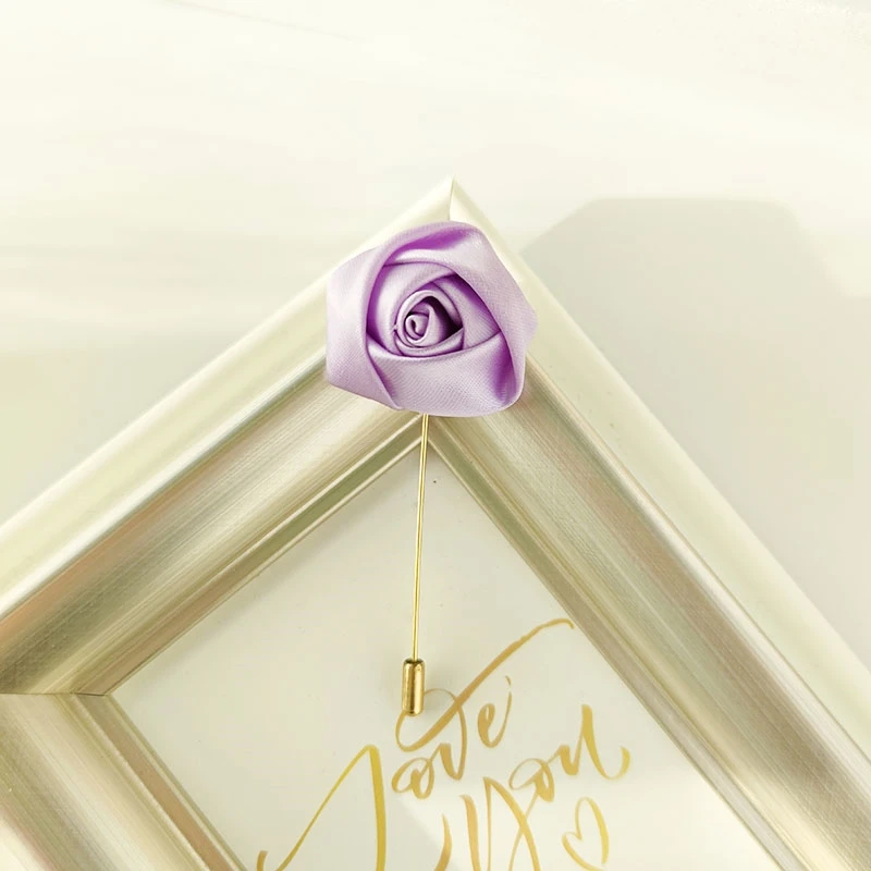 Men Groom Boutonniere Pins Wedding Corsage Women Brooch Flowers Roses Silk Groomsman Buttonhole Marriage Suit Accessories Prom A