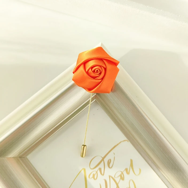 Men Groom Boutonniere Pins Wedding Corsage Women Brooch Flowers Roses Silk Groomsman Buttonhole Marriage Suit Accessories Prom A