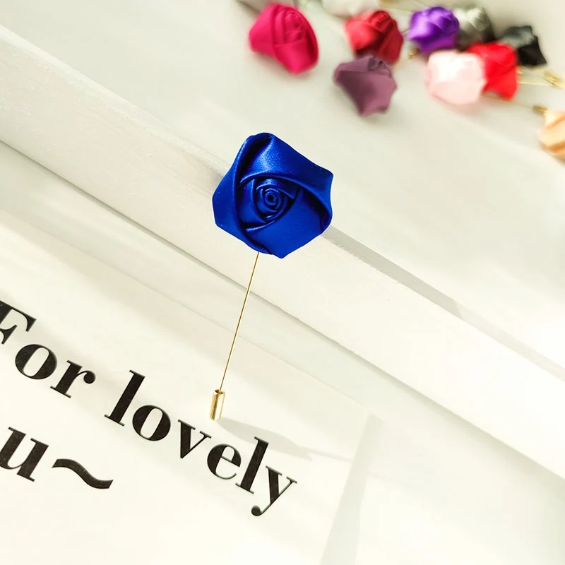 Men Groom Boutonniere Pins Wedding Corsage Women Brooch Flowers Roses Silk Groomsman Buttonhole Marriage Suit Accessories Prom A