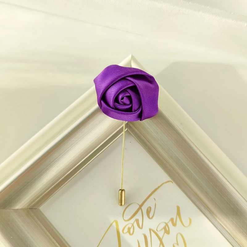 Men Groom Boutonniere Pins Wedding Corsage Women Brooch Flowers Roses Silk Groomsman Buttonhole Marriage Suit Accessories Prom A