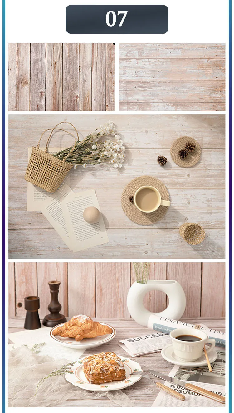 Marble Photography Backdrops 57*87CM 2 Sided Wood Grain Photo Background Wallpaper Studio Waterproof Products Photographic Props