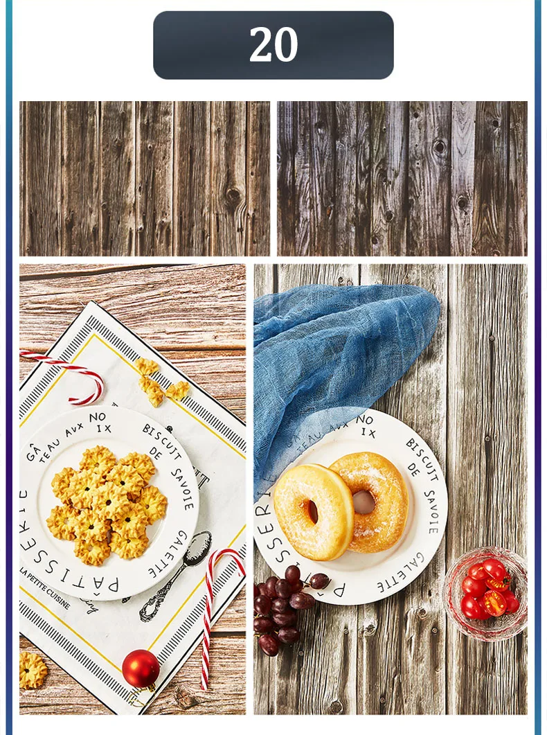 Marble Photography Backdrops 57*87CM 2 Sided Wood Grain Photo Background Wallpaper Studio Waterproof Products Photographic Props