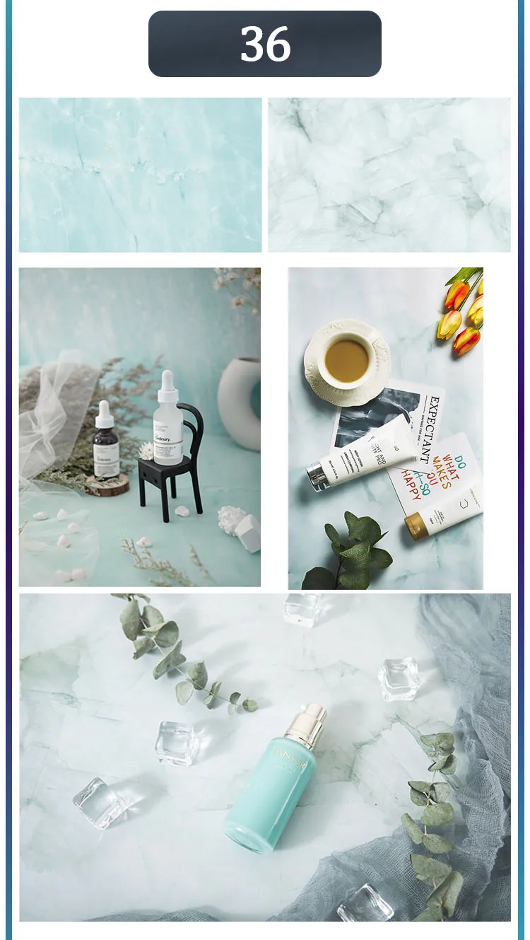 Marble Photography Backdrops 57*87CM 2 Sided Wood Grain Photo Background Wallpaper Studio Waterproof Products Photographic Props