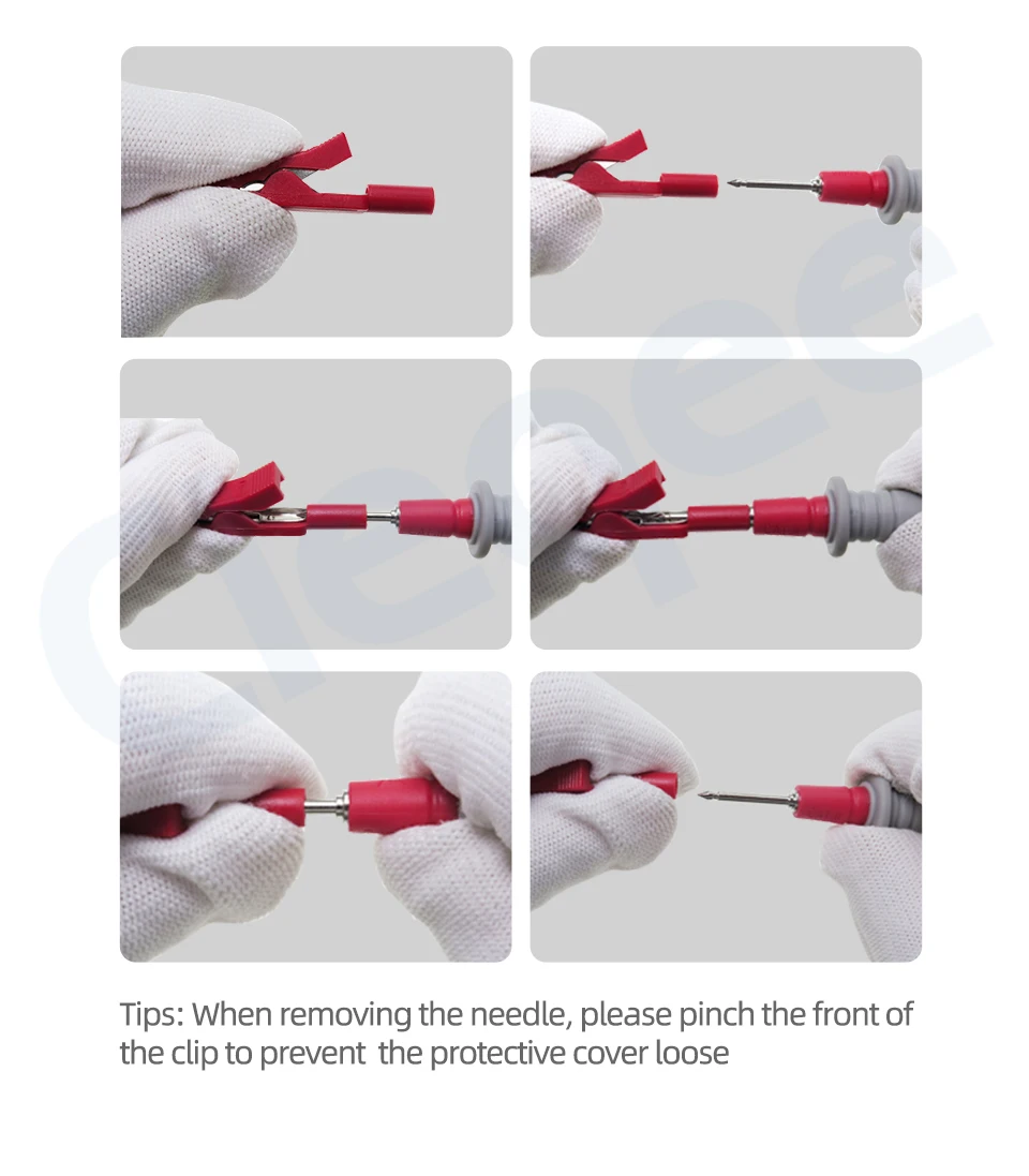 JXSINONE P2009 6Colors Full Insulated Crocodile clip connect 2mm Banana Female Adapter Test Probe Alligator Clip