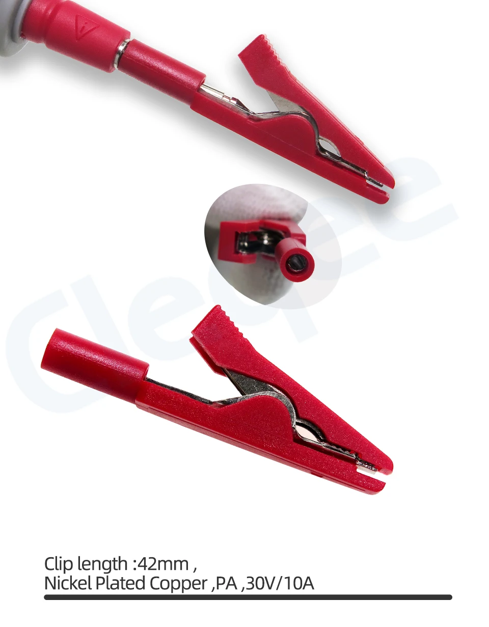JXSINONE P2009 6Colors Full Insulated Crocodile clip connect 2mm Banana Female Adapter Test Probe Alligator Clip