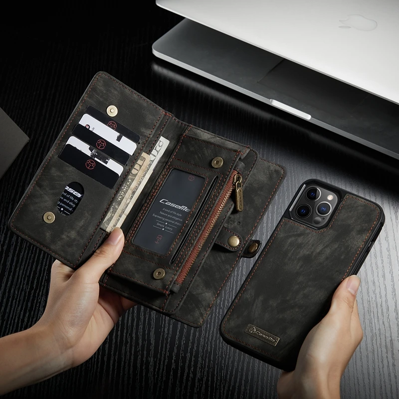 For iPhone 12 13 14 15 16 17 Pro Max Case Flip Leather Wallet Phone Bag Cover For Coque iPhone 15 12 13 Mini 12Pro 14 Plus Case
