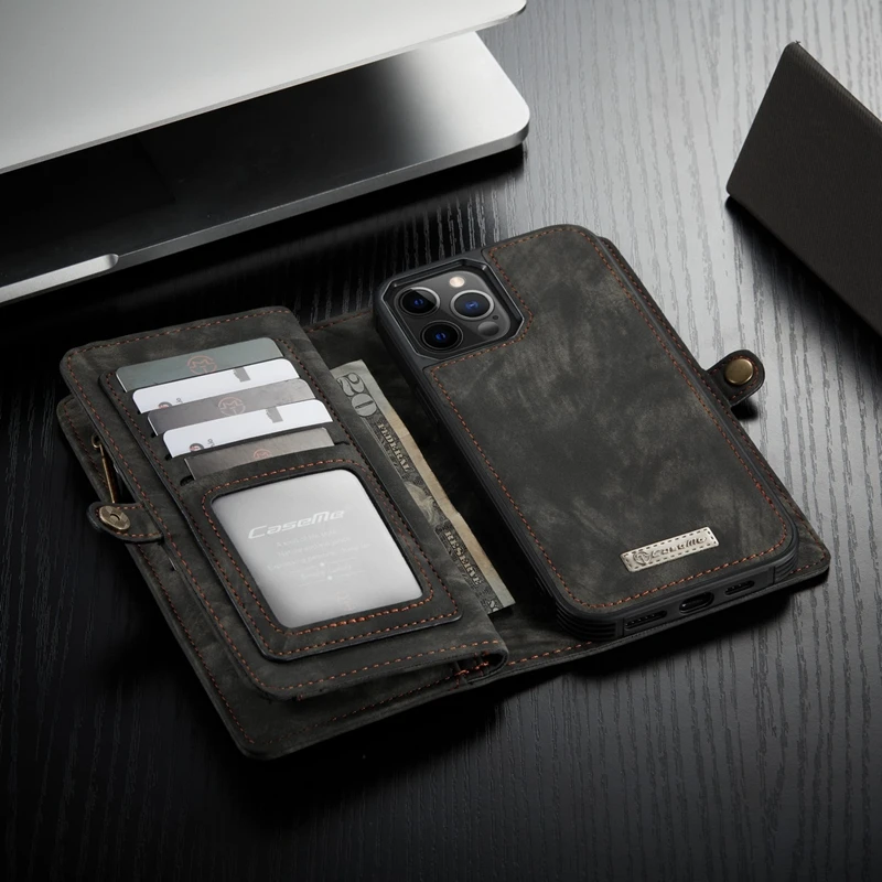 For iPhone 12 13 14 15 16 17 Pro Max Case Flip Leather Wallet Phone Bag Cover For Coque iPhone 15 12 13 Mini 12Pro 14 Plus Case