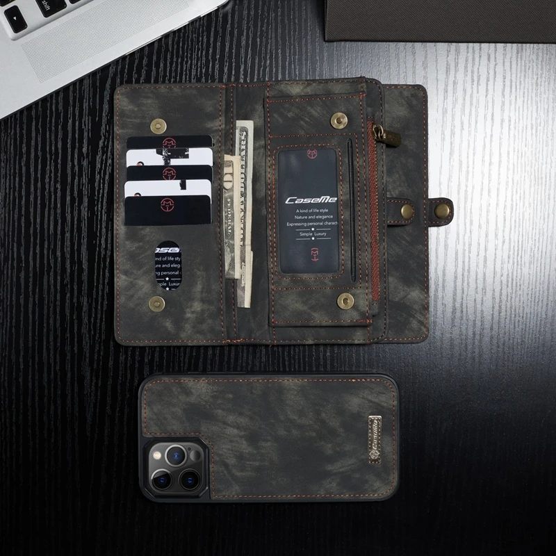 For iPhone 12 13 14 15 16 17 Pro Max Case Flip Leather Wallet Phone Bag Cover For Coque iPhone 15 12 13 Mini 12Pro 14 Plus Case