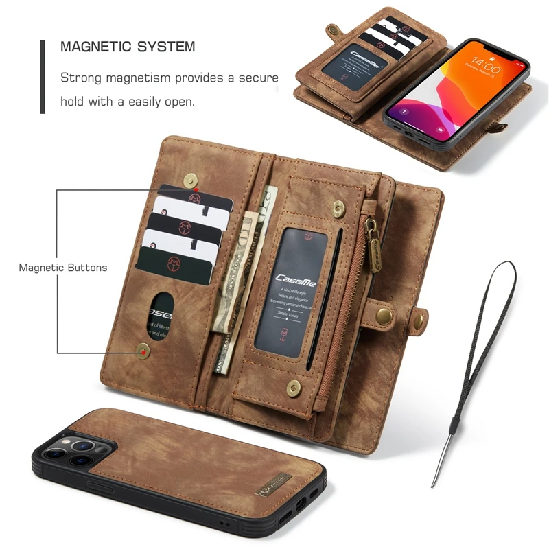 For iPhone 12 13 14 15 16 17 Pro Max Case Flip Leather Wallet Phone Bag Cover For Coque iPhone 15 12 13 Mini 12Pro 14 Plus Case