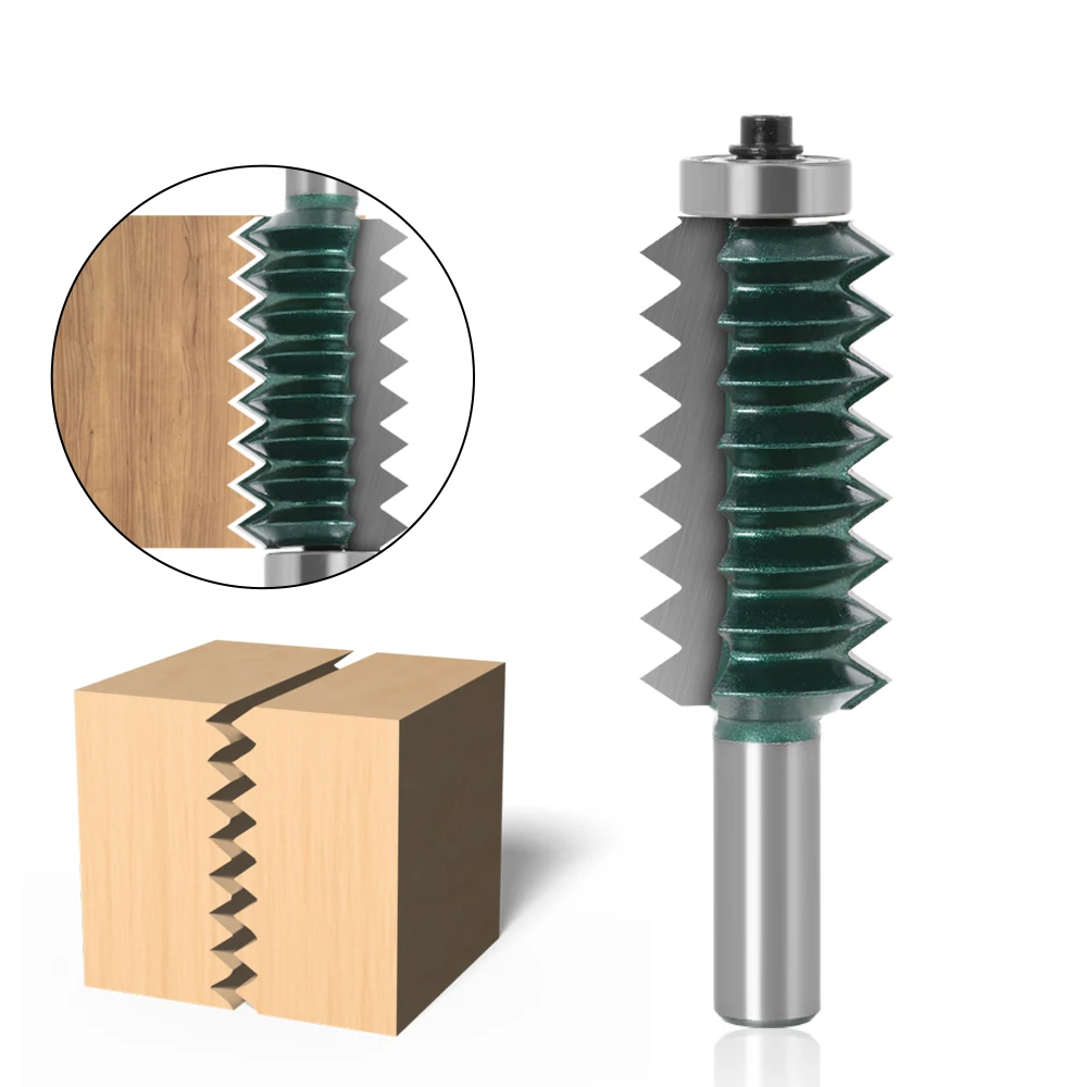 12 Shank Raised panel"V"joint Bits Finger Joint Glue Milling Cutter for Wood Tenon Woodwork Cone Tenon Milling Tenoning Machine