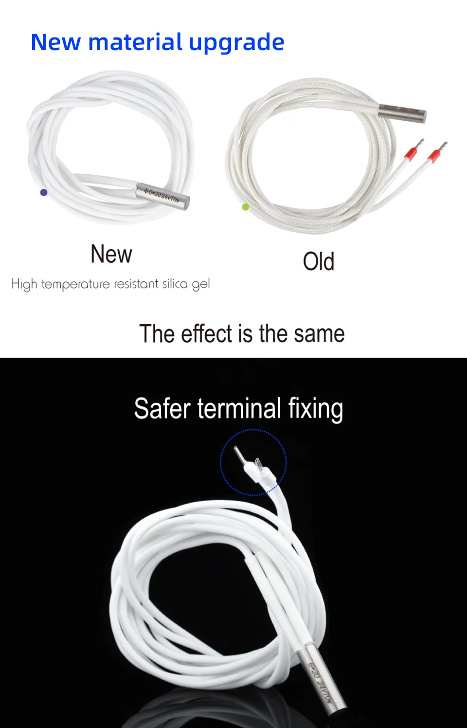Mellow 1pcs 3D Printer Parts Heating Tube 6*20mm 12V 24V 70W Ceramic Cartridge Heater for Mk8 CR10 Ender 3 V6 HotEnd J-Head