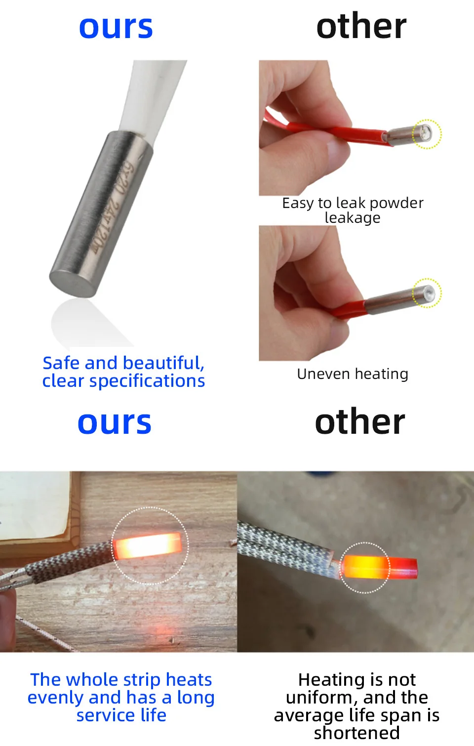 Mellow 1pcs 3D Printer Parts Heating Tube 6*20mm 12V 24V 70W Ceramic Cartridge Heater for Mk8 CR10 Ender 3 V6 HotEnd J-Head