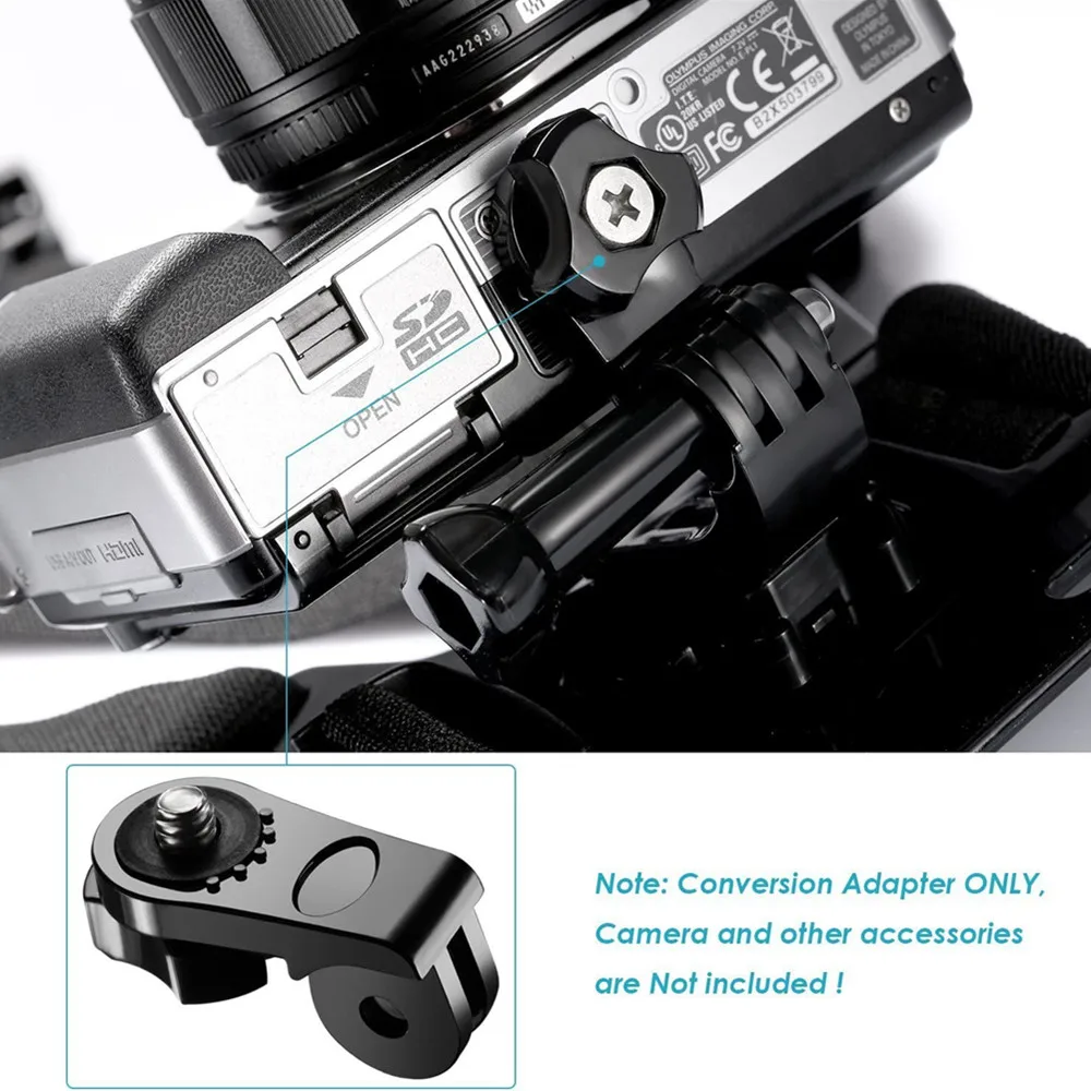Action Camera Adapter Bridge Mount for Xiaomi Yi Mounts 1/4 Inch Screw Hole for Sony Mini Cam Action Cameras HDR