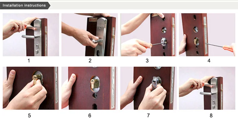 Brass Door Lock Cylinder Lengthened 65 70 80 90 Mm Full Size Biased Lock Core Anti-Theft Entrance Lock Part