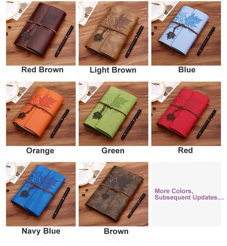 A5 A6 A7 Travelers Vintage Notebook PU Leather Blank Kraft Diary Note Book Journal Sketchbook Stationery School Office Supplies
