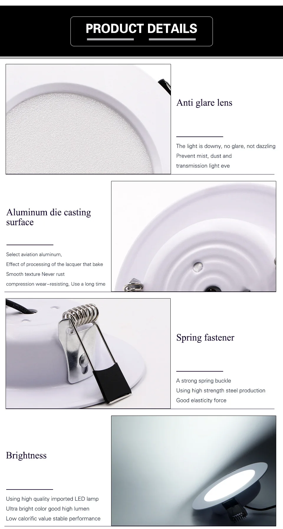 LED Downlight 220V Dimmable Three colors dimming 5W 7W 9W 12W 15W Recessed LED Ceiling Downlight Light Cold Warm white Lamp
