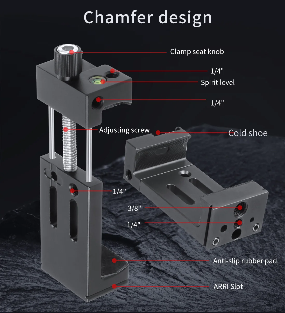 Smartphone Holder Stand Bracket Clip For GoPro Camera Flashlight Mic w Spirit level Cold Shoe Mount 1/4 3/8 Phone Tripod Clamp