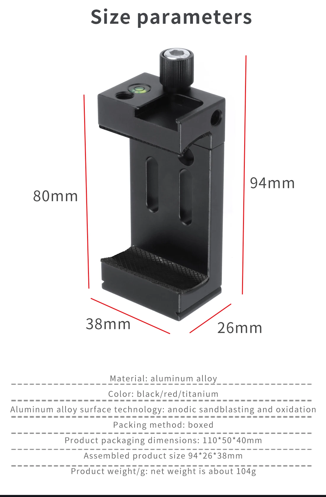 Smartphone Holder Stand Bracket Clip For GoPro Camera Flashlight Mic w Spirit level Cold Shoe Mount 1/4 3/8 Phone Tripod Clamp