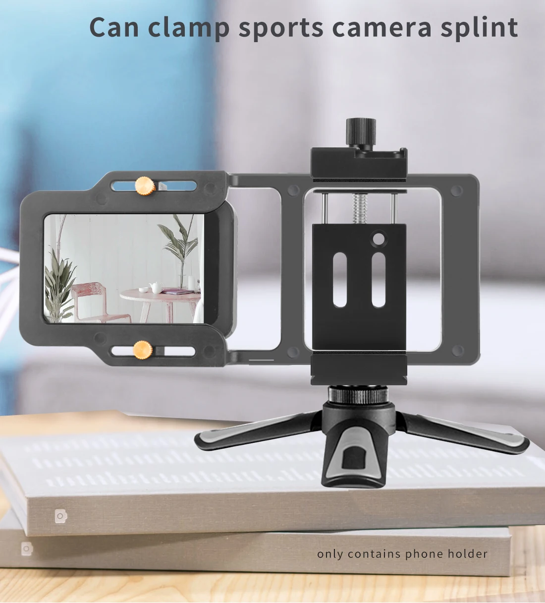 Smartphone Holder Stand Bracket Clip For GoPro Camera Flashlight Mic w Spirit level Cold Shoe Mount 1/4 3/8 Phone Tripod Clamp