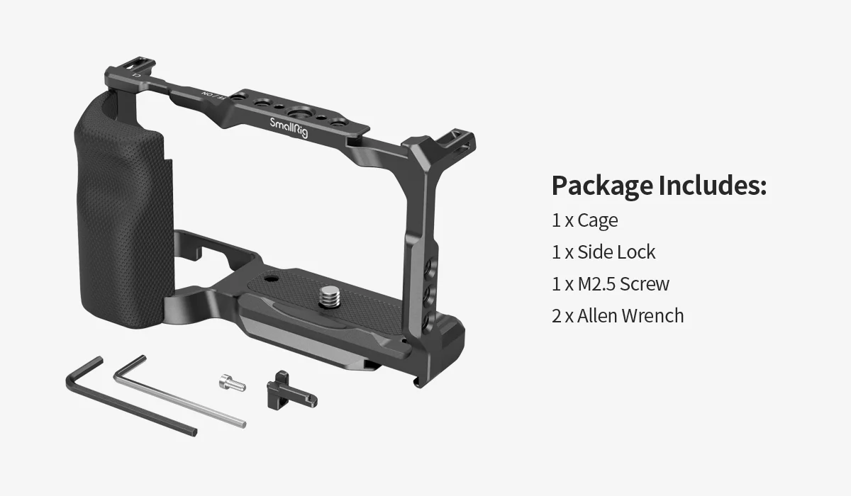 SmallRig for Sony ZV-E10 Cage with Silicone Grip and Built-in Quick Release Plate for Arca-Swiss Cage Rig Kit w Cold Shoe 3538