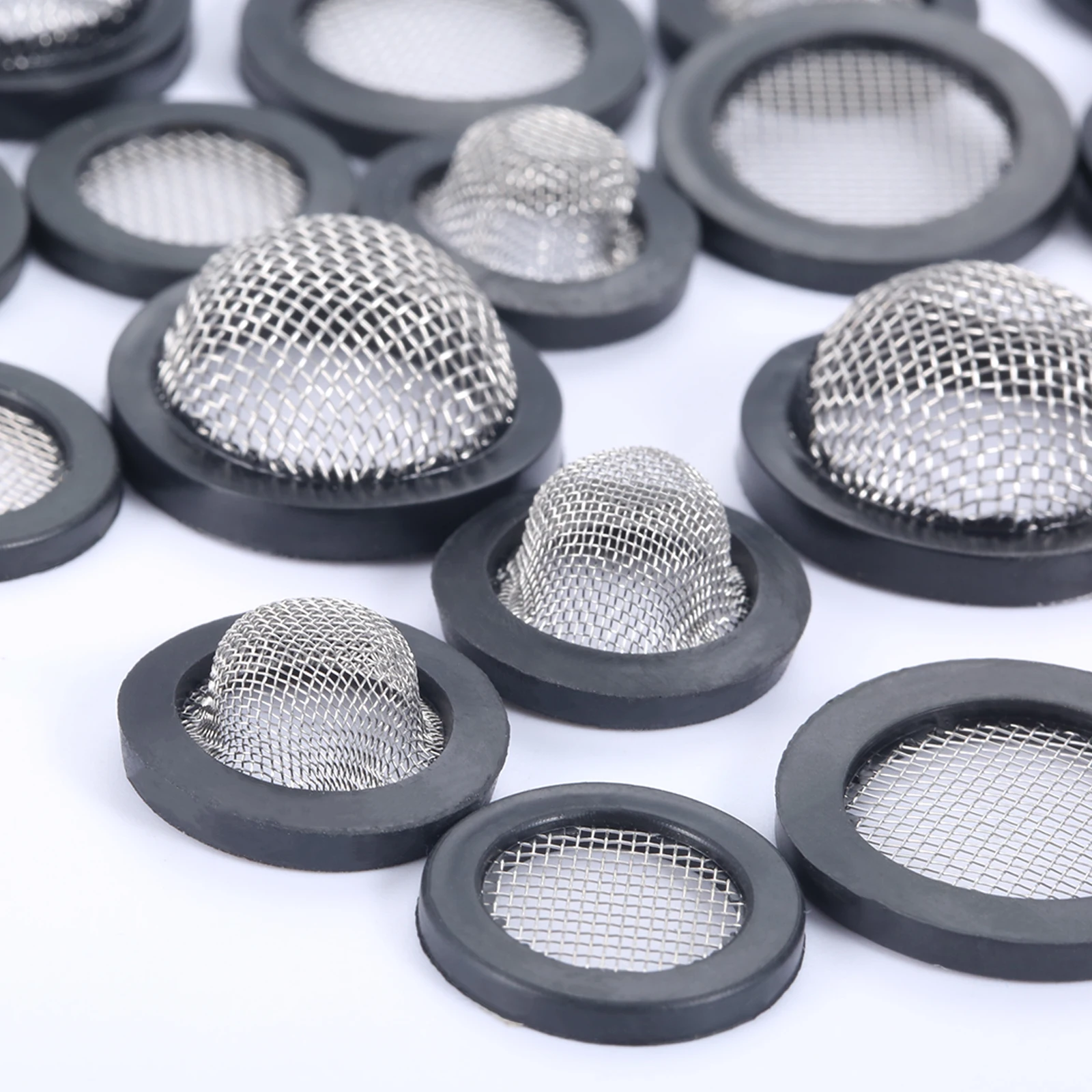 10Pcs 1/2" 3/4" O-Ring Seal Hose Gasket Rubber Washer with Net for Faucet Grommet Rubber Gasket Filter Washer Sink Strainer Tool