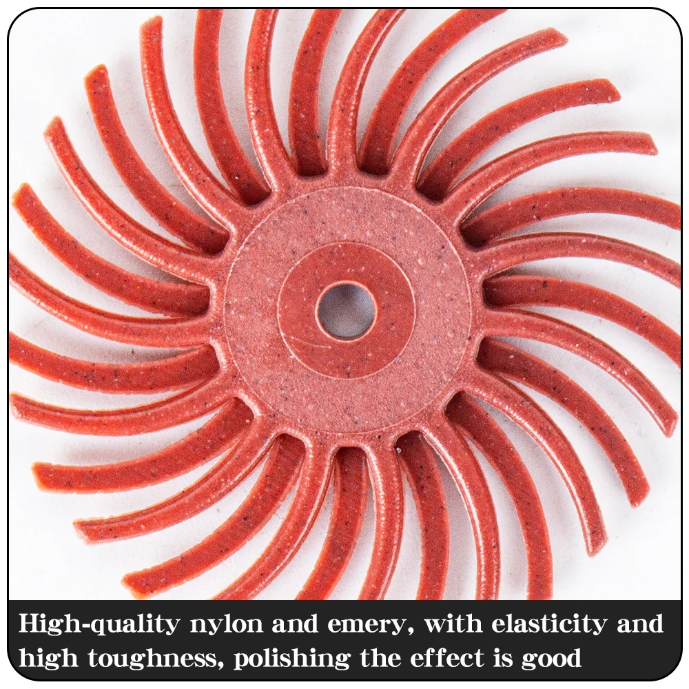 1" Radial Bristle Disc Kit Abrasive Brush 3/2.35mm Shank Detail Polishing Wheel for Rotary Tool Accessories