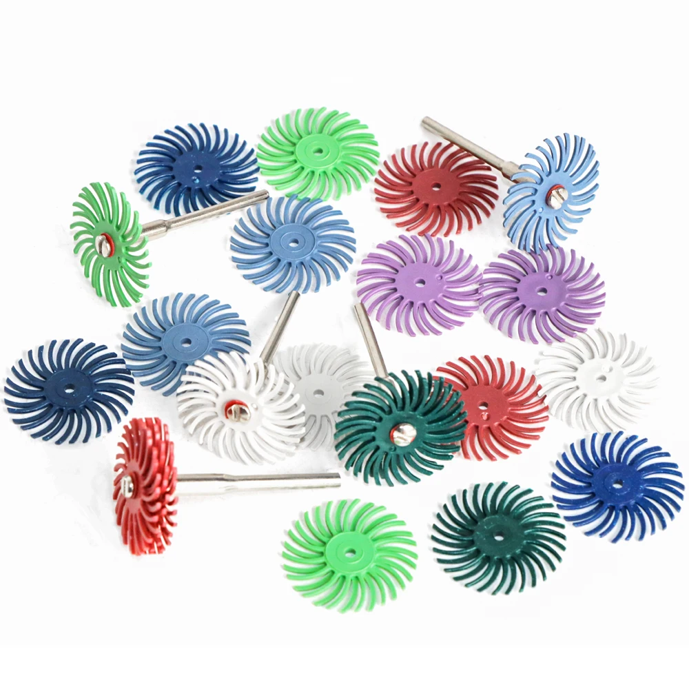 1" Radial Bristle Disc Kit Abrasive Brush 3/2.35mm Shank Detail Polishing Wheel for Rotary Tool Accessories