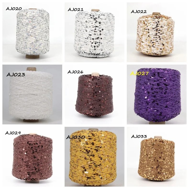 50G/Ball 49 Colors Golden Sliver Sequin Yarn Sparkle Glitter Threads Knitting Lurex Crochet Sweater Craft DIY Bag