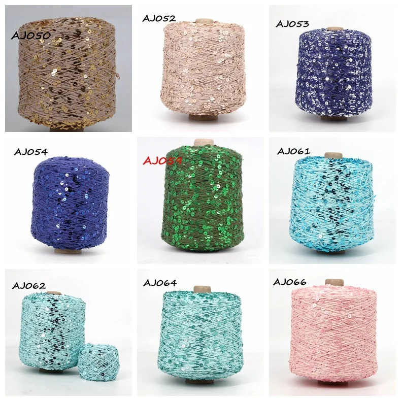 50G/Ball 49 Colors Golden Sliver Sequin Yarn Sparkle Glitter Threads Knitting Lurex Crochet Sweater Craft DIY Bag