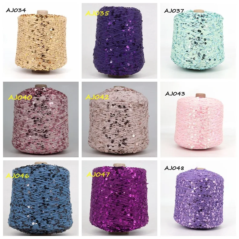 50G/Ball 49 Colors Golden Sliver Sequin Yarn Sparkle Glitter Threads Knitting Lurex Crochet Sweater Craft DIY Bag