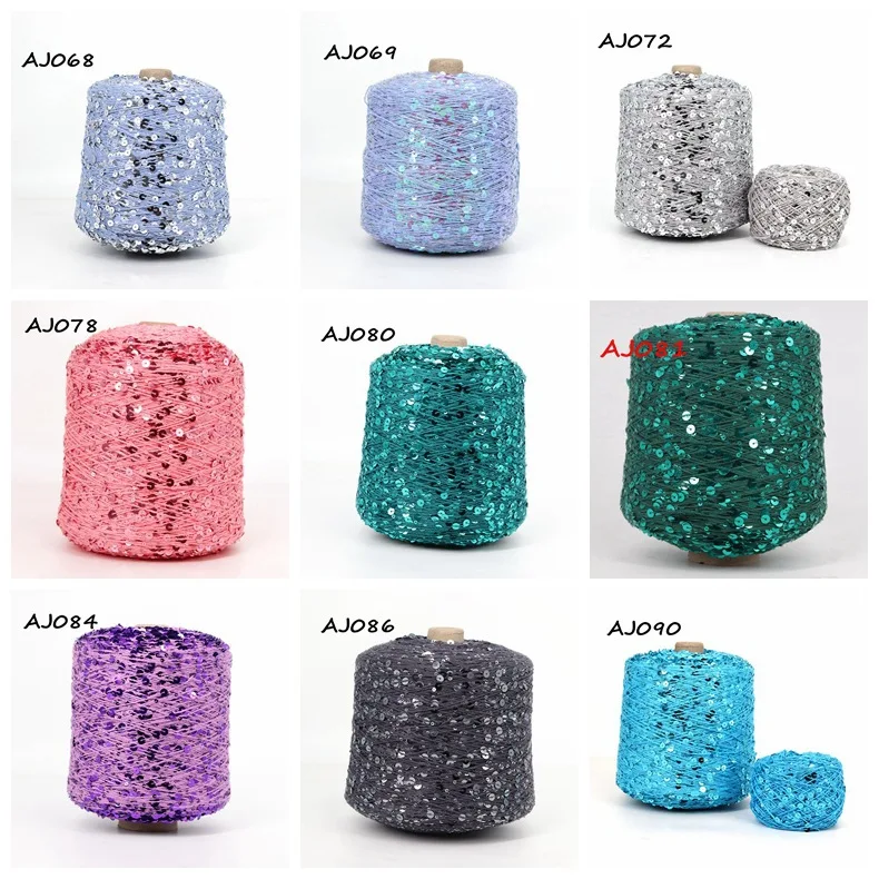 50G/Ball 49 Colors Golden Sliver Sequin Yarn Sparkle Glitter Threads Knitting Lurex Crochet Sweater Craft DIY Bag