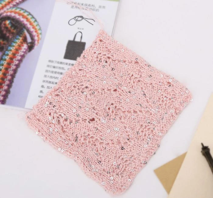 50G/Ball 49 Colors Golden Sliver Sequin Yarn Sparkle Glitter Threads Knitting Lurex Crochet Sweater Craft DIY Bag