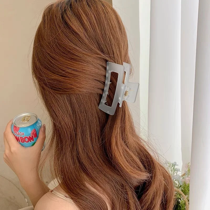 Korean Jelly Matte Gripping Clip Hairpin Trendy Simple Hair Claw Crab Barrettes Fashion For Girl Women Hair Accessories Headwear