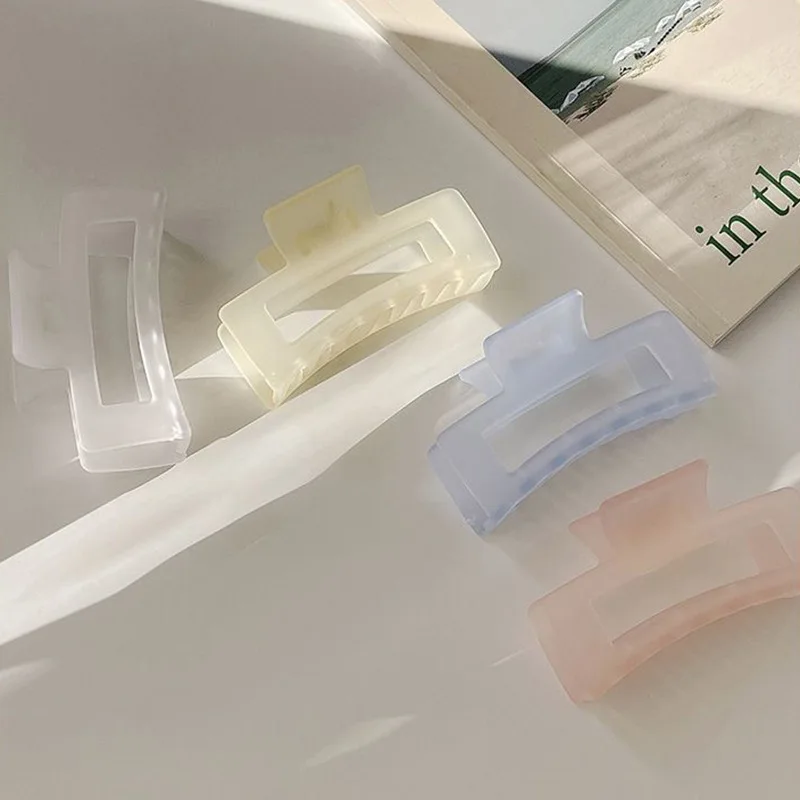 Korean Jelly Matte Gripping Clip Hairpin Trendy Simple Hair Claw Crab Barrettes Fashion For Girl Women Hair Accessories Headwear