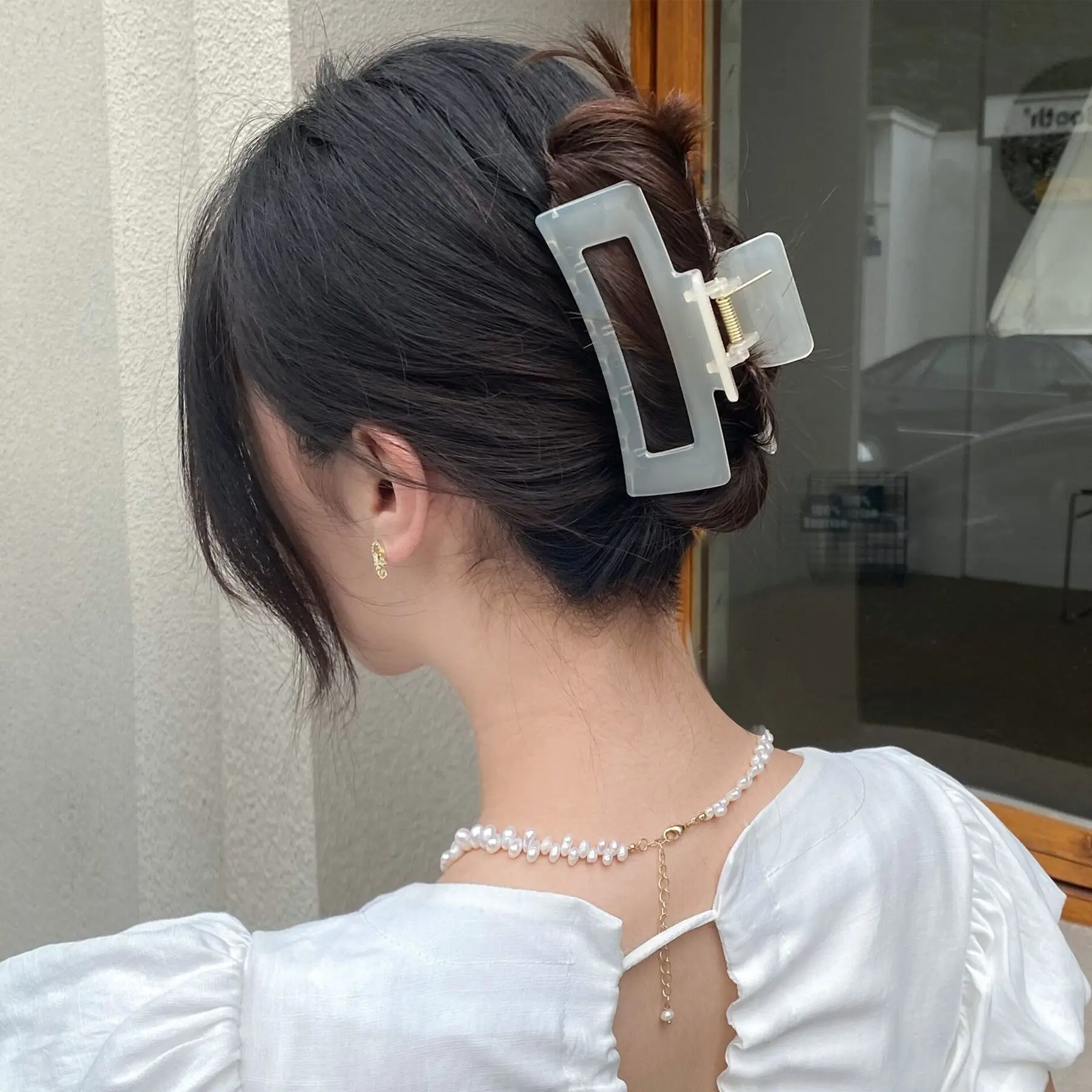Korean Jelly Matte Gripping Clip Hairpin Trendy Simple Hair Claw Crab Barrettes Fashion For Girl Women Hair Accessories Headwear