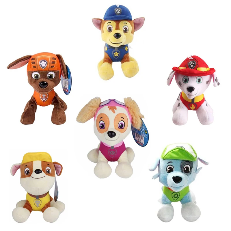 Paw Patrol Plush Toy Action Figure Ryder Marshal Zuma Everest Cartoon Model Two Postures Plush Toy Children's Birthday Party Gif