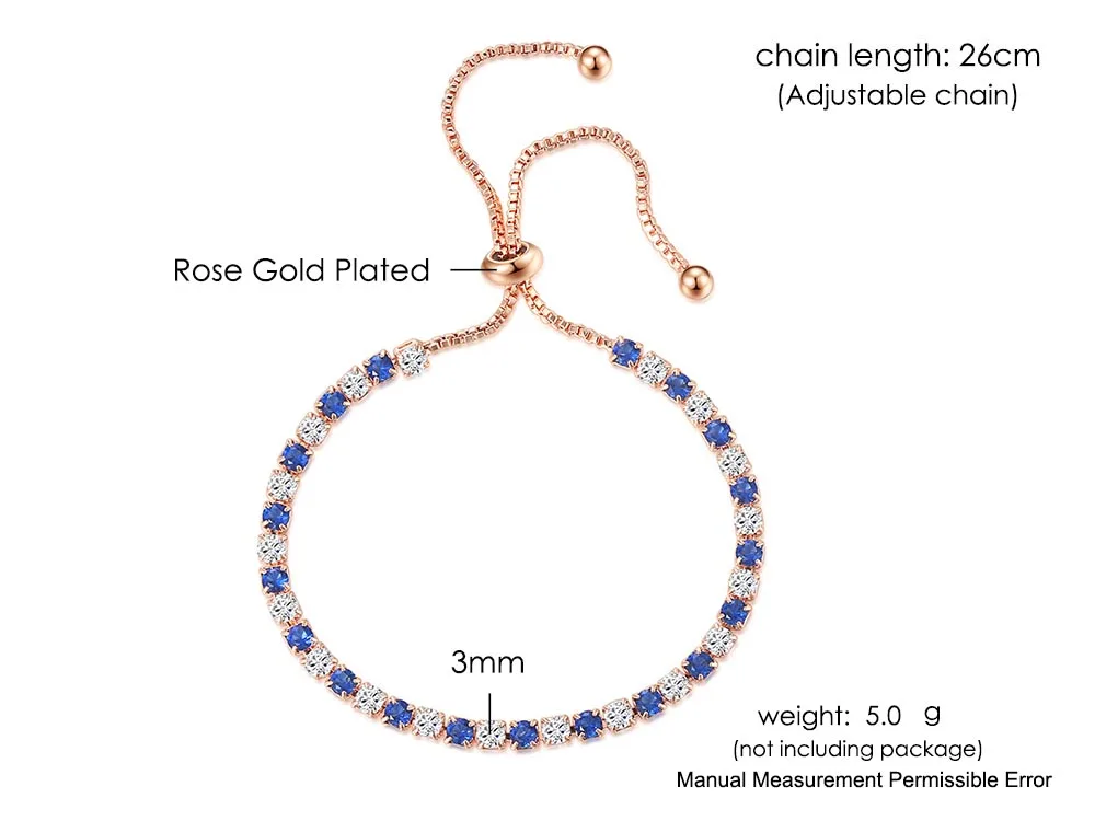 Adjustable Multicolor Tennis Bracelets for Women Ladies Wedding Rainbow Colorful Zircon Charm Bracelet Hand Chain Jewelry DZH043