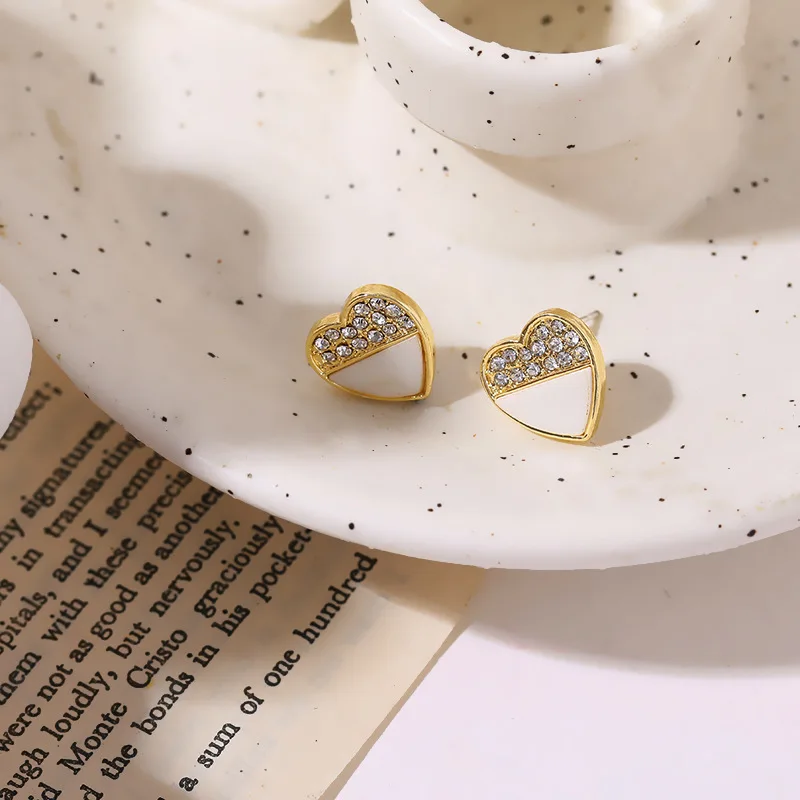 White Color Flower Dangle Earrings for Women Heart Flower Round Leaf Triangle Pearl Bowknot Round Earring Jewelry Brincos