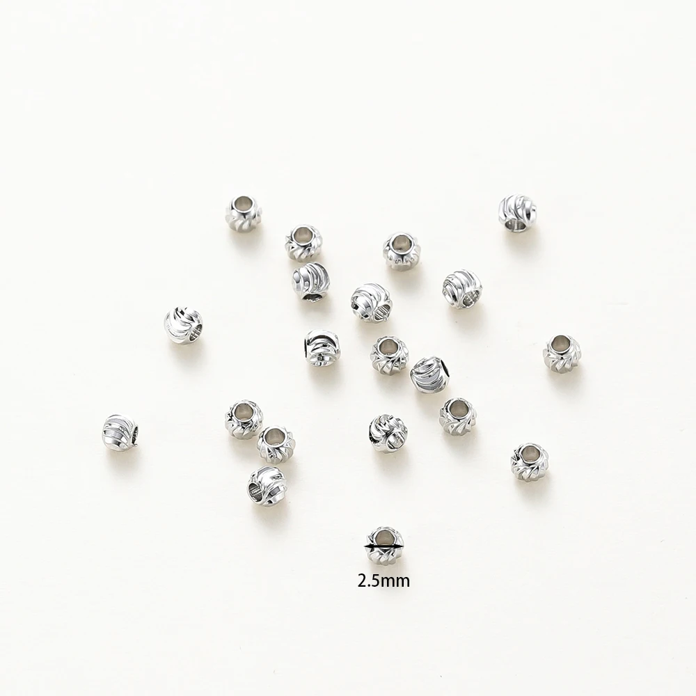 50pcs DIY Jewelry Accessories 14K 18K Gold Plated Striped Cut Flower Beads 2.5 3 4 5 6mm Spacer Beads Bulk Hand Beading Material